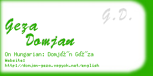 geza domjan business card